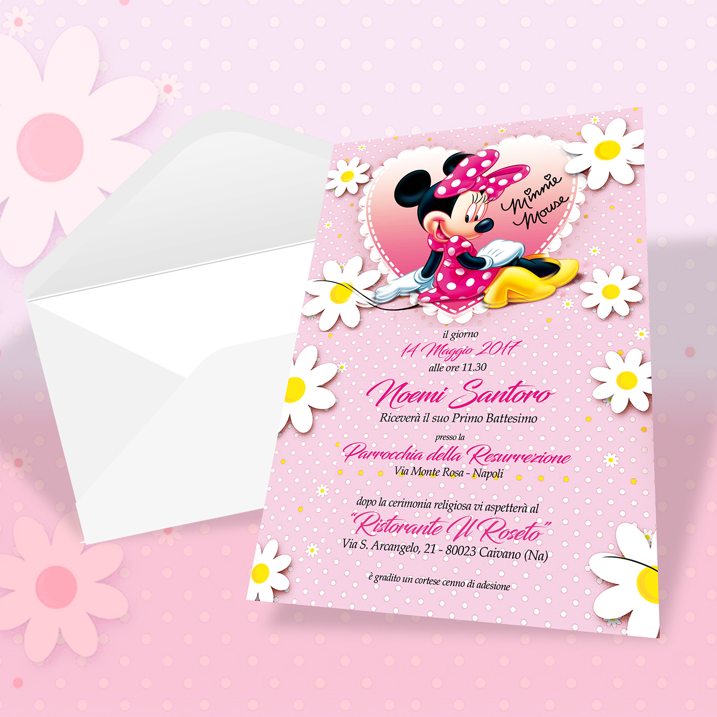 Invito Battesimo Minnie Walt Disney - LagiGroup - Tipografia e Stampa  Digitale Online